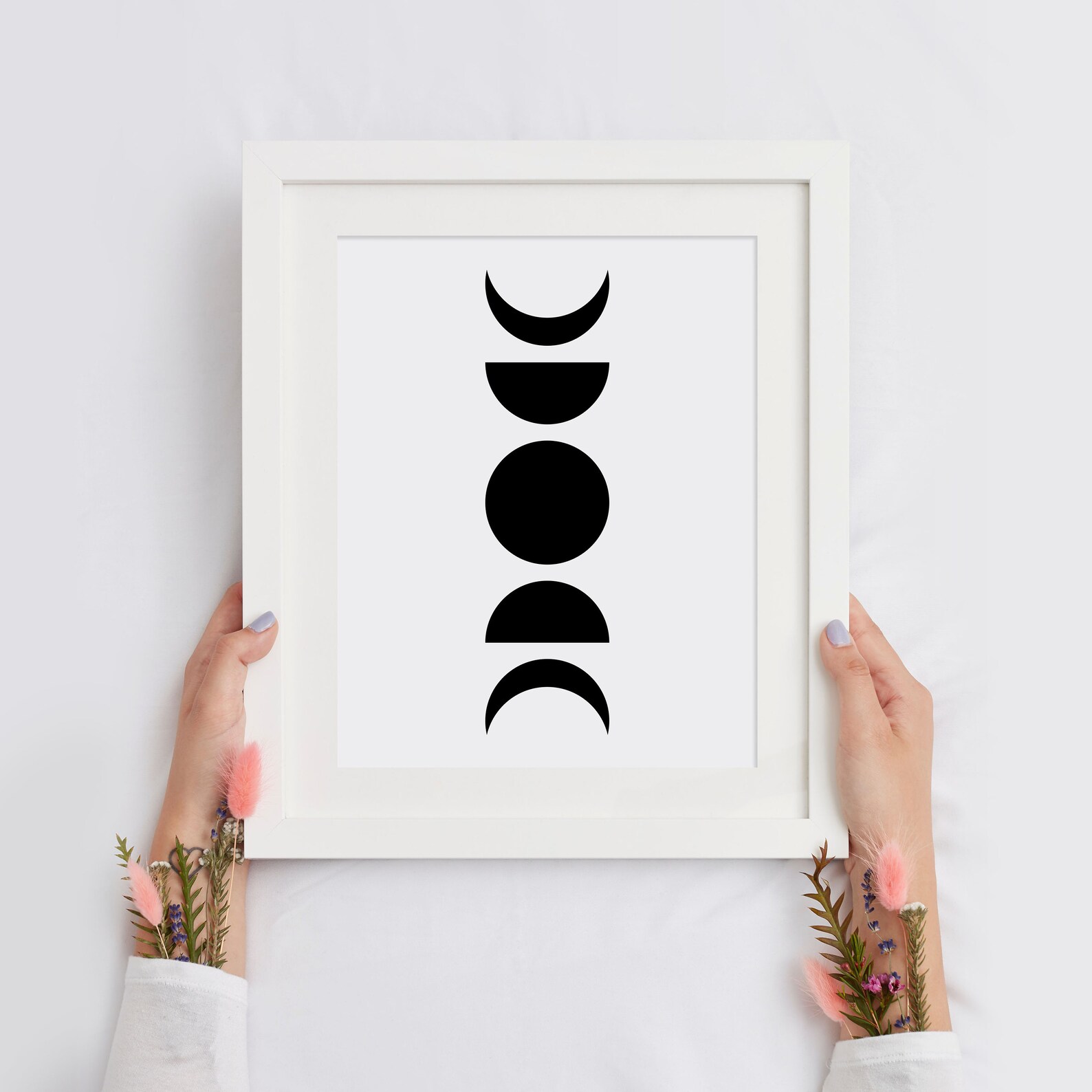 Moon Phases Print Lunar Moon Cycle Poster Minimal Printable - Etsy