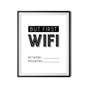 But First Wifi Printable Art, Printable Wifi Password Sign, Wifi Code ...