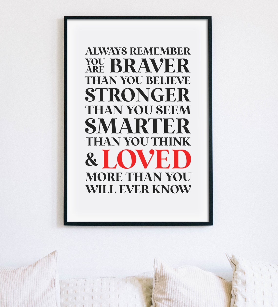 Always Remember You Are Braver Print Inspirational Poster | Etsy