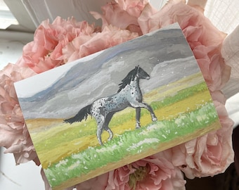 Caballo salvaje / Impresión artística de una pintura gouache original