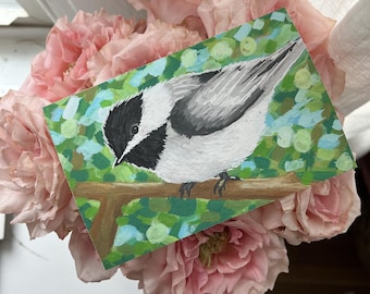 Carbonero moteado por el sol / Impresión artística de pintura gouache original