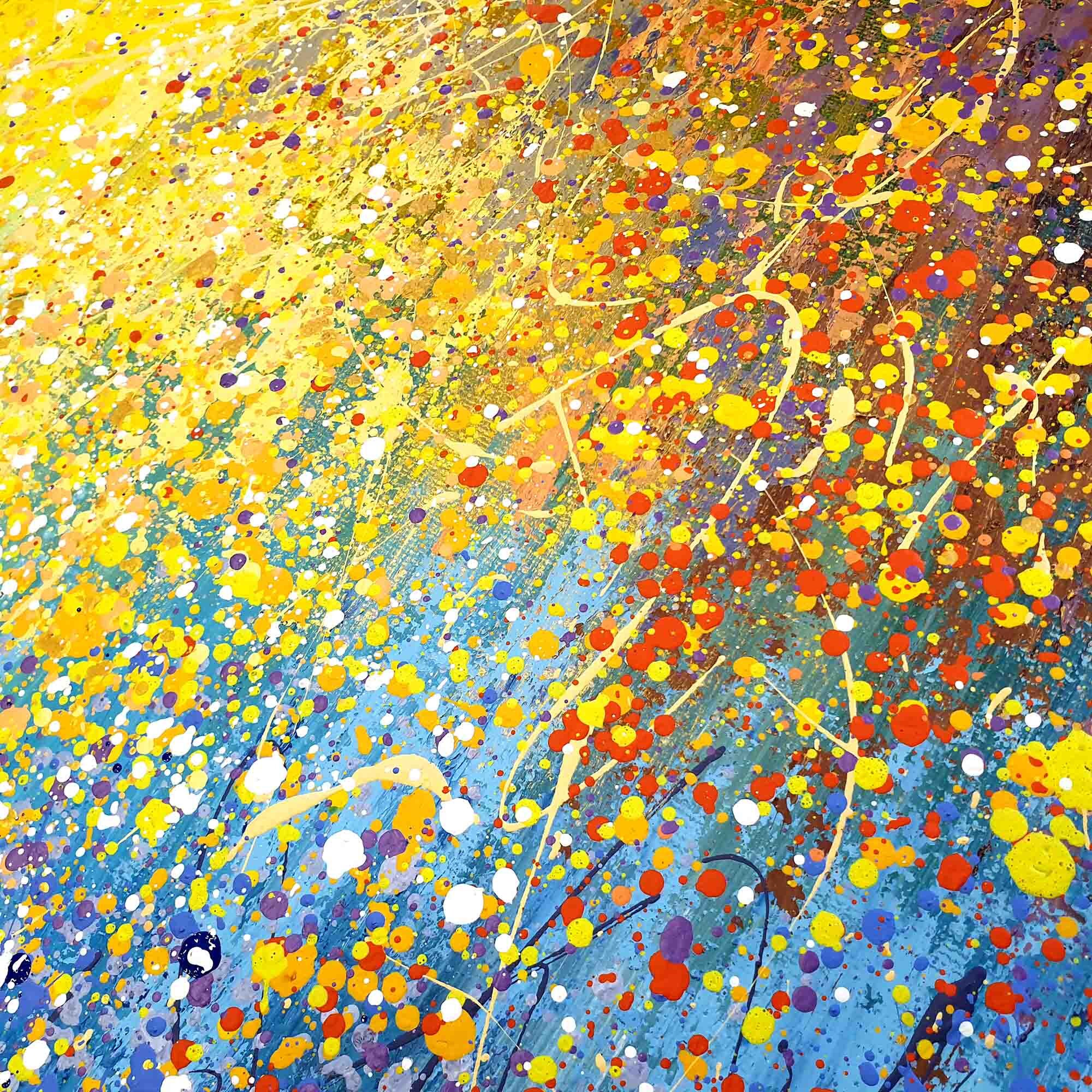 Blue yellow abstraction Yellow Modern extra large abstract Etsy