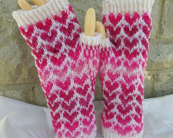 Lots of Love Fingerless Mittens in two lengths