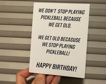 Pickleball Birthday Card with Stickers