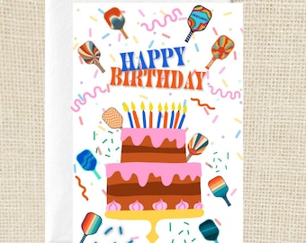 Pickleball Birthday Card - Fun Design!  For Anyone!
