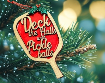 Pickleball Ornament ~ With Bag and Tag! Pickleball Christmas ~ Pickleball Gift - Pickleball Fun ~ Pickleball Holiday ~ Ships Free