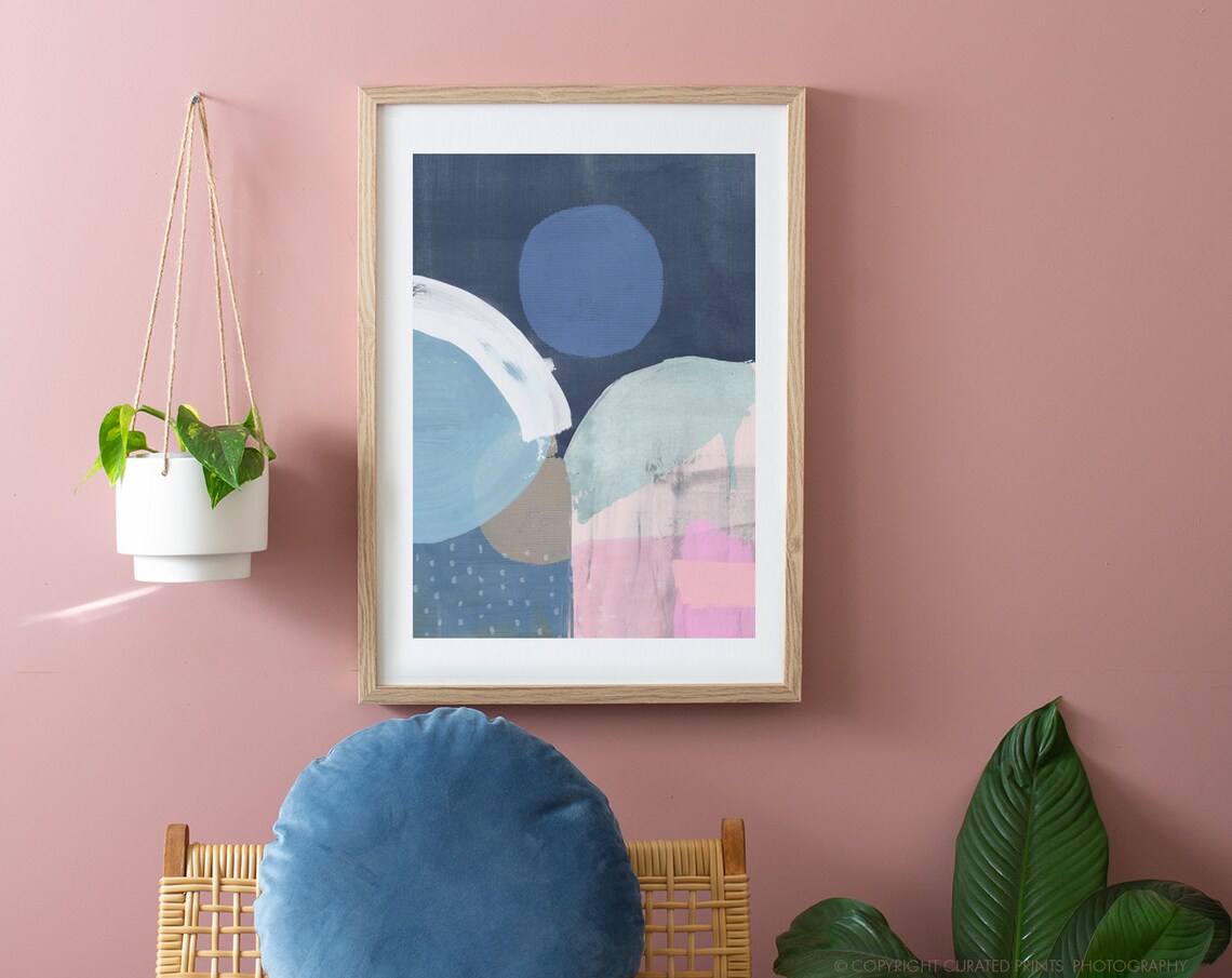 Digital Download Large Abstract Print Navy Blue Wall Art | Etsy