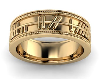 GRÁ GO DEO : "Love Forever" Ogham Wedding Ring | Celtic | Irish | Gaelic | Your Choice of Metals