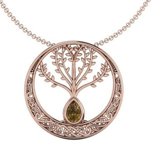 CRANN BETHADH : Celtic Tree of Life Pendant with Smokey Quartz | Tree of Life Necklace | Celtic Jewelry | Irish Jewelry