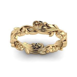 RÍË : Elvish Inspired Wedding Ring | Elven Floral Crown Ring | Elvish Crown Ring |  Wreath Ring | Unique Engagement Ring | Wedding Band