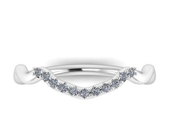 ALWAYS : Matching Contour Wedding Band for my ALWAYS Winged Ring, set with Canadian Diamonds - Wizard Inspired Ring!