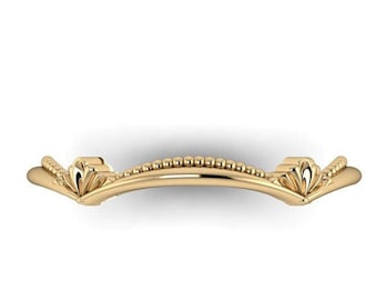 BUNTING : Delicate Contour Band | Curved Band | Vintage Inspired Wedding Ring | Stacking Band | Unique Engagement Ring | Wedding Band