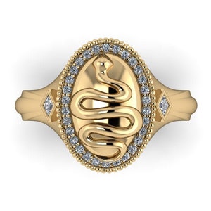 ORPHIC EGG : Ancient Symbolism Inspired Snake Ring | Unique Diamond Ring | Signet Ring | Cosmic Egg | Oracle of Delphi | Pythia | Sacred Art