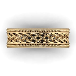 TRILSEÁN : Braided Celtic Knotwork Wedding Ring | Classic Mens Wedding Ring | Celtic Ring | Irish Ring | Scottish Ring | Welsh Ring