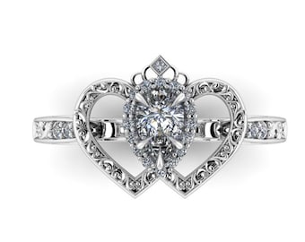 LUCKENBOOTH : Scottish Engagement Ring | Pear Diamond Ring | Celtic Ring | Scottish Love Token | Scottish Anniversary Gift