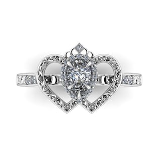 LUCKENBOOTH: anillo de compromiso escocés / anillo de diamantes en forma de pera / anillo celta / símbolo de amor escocés / regalo de aniversario escocés