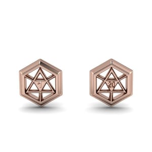 CRITICAL : D20 Inspired Stud Earrings | RPG Inspired Jewelry | D&D Inspired Jewelry | Available in, 10k, 14k or 18k Gold or Platinum