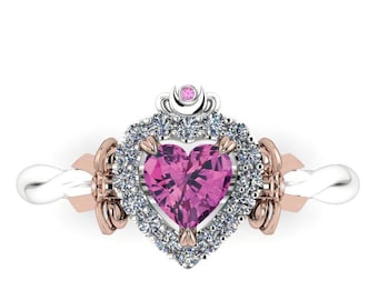 MOON SQUAD LUXE : Anime Inspired Heart Ring | Choose Your Gemstone | Engagement Ring | Promise Ring | Gemstone Wedding Ring
