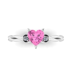 HEART & MOON : Anime Inspired Heart Ring | Choose Your Gemstone | Gemstone Ring | Friendship Ring | Promise Ring | Dainty Engagement Ring