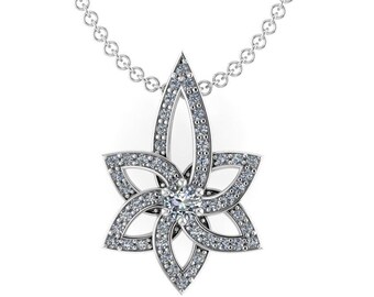 ELENTARI: Von den Elfen inspirierter Stern Anhänger | Himmlischer Anhänger | Blumen Anhänger | Elfen Braut Anhänger | Diamant Anhänger