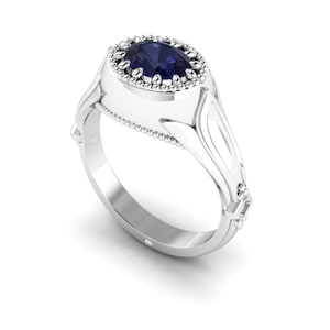 LUINË: Anello ispirato agli elfi / Anello elfico / Anello iolite / Anello unisex / Anello da uomo unico / Fidanzamento maschile