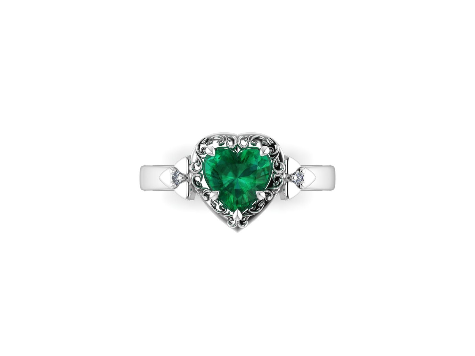 LOVE CONTAINER: Video Game Inspired Emerald & Diamond Ring in - Etsy