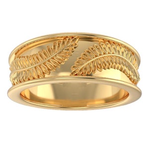 LASSËO : Elven Inspired Wedding Band | Elvish Ring | Fern Wedding Ring | Woodland Wedding Ring | Leaf Mens Band
