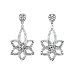 ELENTARI : Elvish Inspired Chandelier Earrings | Star Earrings | Flower Earrings | Bridal Earrings | Drop Earrings | Diamond Dangle Earrings