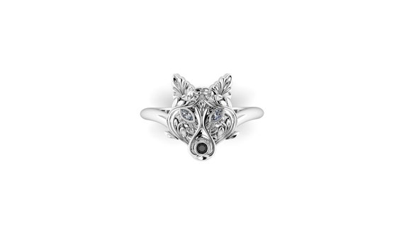 WULVER Wolf Ring Power Animal Ring Wolf Spirit Animal Wolf Totem Wolf Engagement Ring Gold or Platinum Wolf Ring Etsy