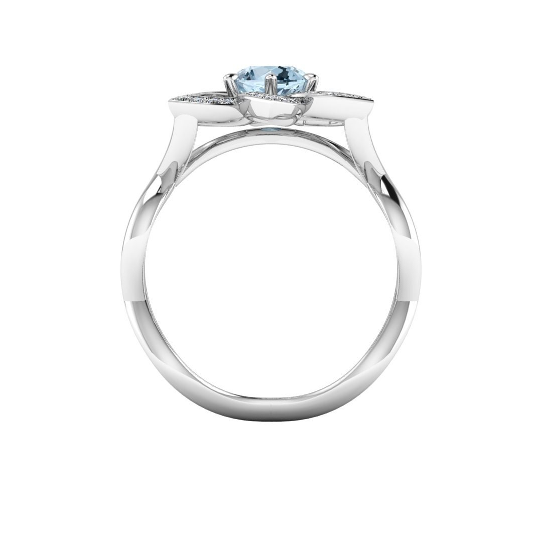 ELENTARI : Elvish Inspired Engagement Ring Aquamarine & - Etsy