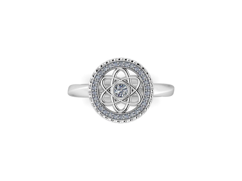 MINI ATOMIC LOVE : Atom Inspired Ring, Canadian Diamond Ring, Sciene ...