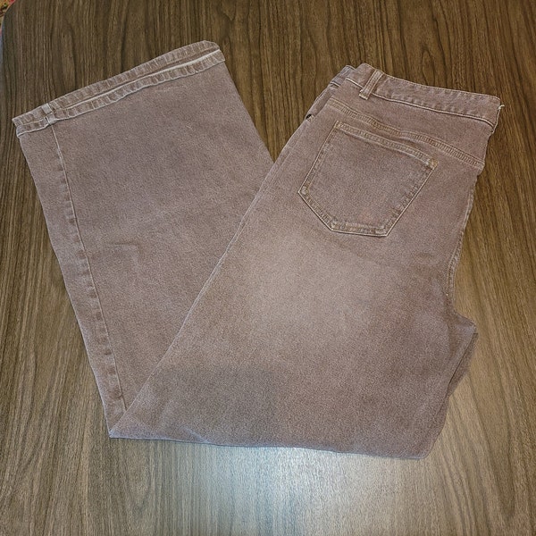 Newport News Jeanology Jeans Size 14T Wide Leg Brown