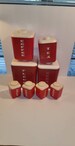 1950's Lustro Ware Red & White Canister and Shaker Sets 