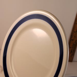 5 Blue Rim Syracuse China Restaurant Ware 7 1/4&quot; Dessert Plates