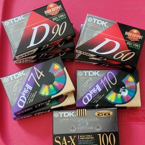 9 Assorted TDK Blank Audio Cassette Tapes Type I & Type II For CDs
