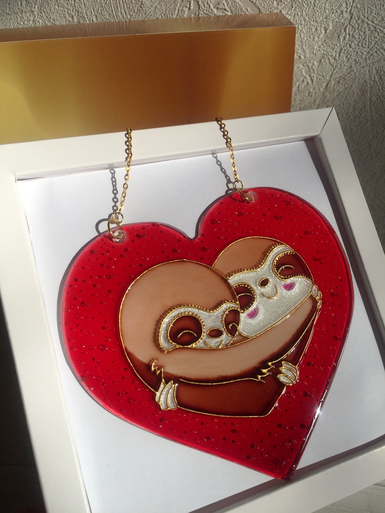 Stained Glass Decor Cute Sloth Gift Hanging Suncatcher Sloth | Etsy