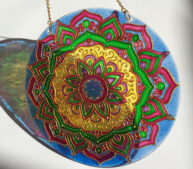 Indie Max 59% OFF Sacred geometry Max 79% OFF art Mandala room Meditation Glass Stained