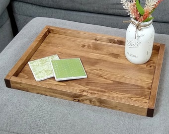 Ottoman Tray, Small, Farmhouse tray, Wooden tray, Breakfast tray, Kitchen tray, Serving Tray, Wood Tray, Wedding decor, Personalized Tray