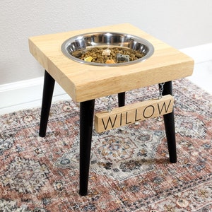 Modern Dog Bowl Stand - The Mid-Mod Dog Bowl Stand - Elevated Dog Bowls - Raised Dog Bowl - Pet Feeding Station - Personalization - Single