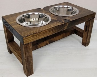 Dog Bowl Feeder - Medium Dog Feeder - Farmhouse Style - Rustic Dog Bowl - Raised Dog Bowl Feeder - Elevated Dog Feeder - Medium Dog Bowl