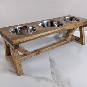 Dog bowl stand - Modern Style - 3 bowls