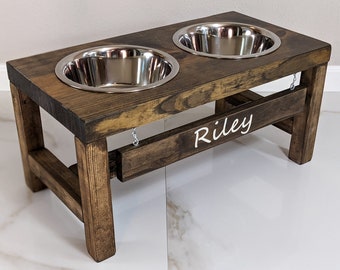 Dog Bowl Feeder - Large Dog Feeder - Farmhouse Style - Rustic Dog Bowl Stand - Raised Dog Bowl Feeder - Elevated Dog Feeder - Large Dog Bowl