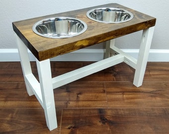 Dog Bowl Stand - Large/Tall - The Original Farmhouse Dog Feeder - Elevated Dog Bowl - Dog Bowl - Raised Dog Bowl - Personalized Dog Bowl