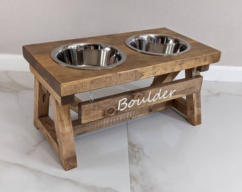 Dog Bowl Stand - Large - The Modern Farmhouse Dog Feeder - Elevated Dog Bowls - Dog Feeder Station - Raised Dog Bowl - Personalized Dog Bowl