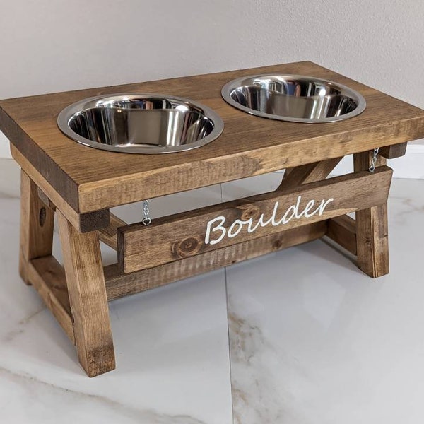 Dog Bowl Stand - Large - The Modern Farmhouse Dog Feeder - Elevated Dog Bowls - Dog Feeder Station - Raised Dog Bowl - Personalized Dog Bowl