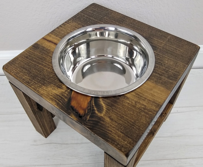 Dog Bowl Feeder Farmhouse Style Rustic Dog Bowl Stand Etsy