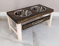 Dog Bowl Stand - Large - The Original Farmhouse Dog Feeder - Elevated Dog Bowl - Dog Bowl - Raised Dog Bowl - Personalized Dog Bowl - Dog