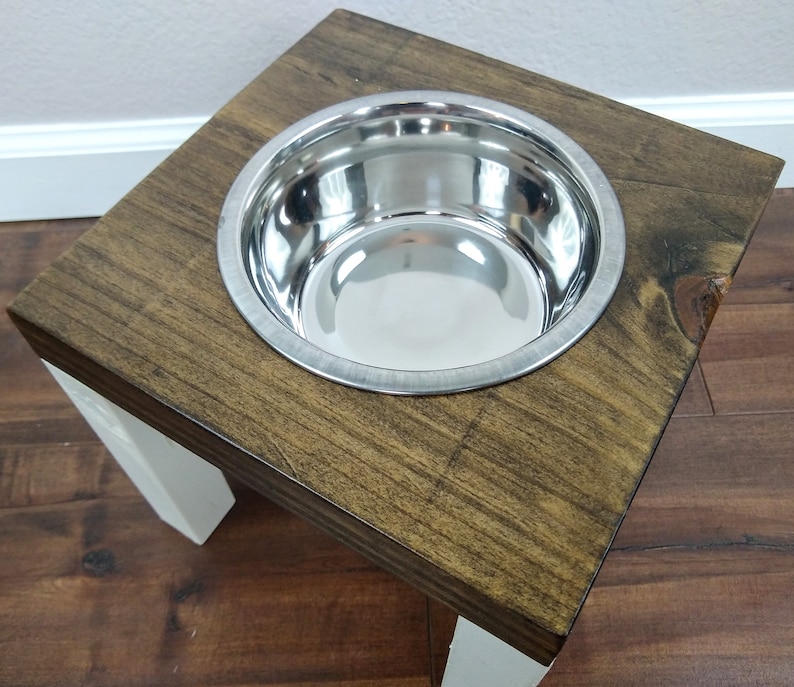 Dog Bowl Feeder Farmhouse Style Rustic Dog Bowl Stand Etsy