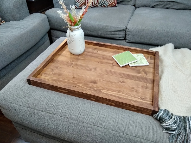 Ottoman Tray Medium Farmhouse Tray Wooden Tray Breakfast Etsy Canada