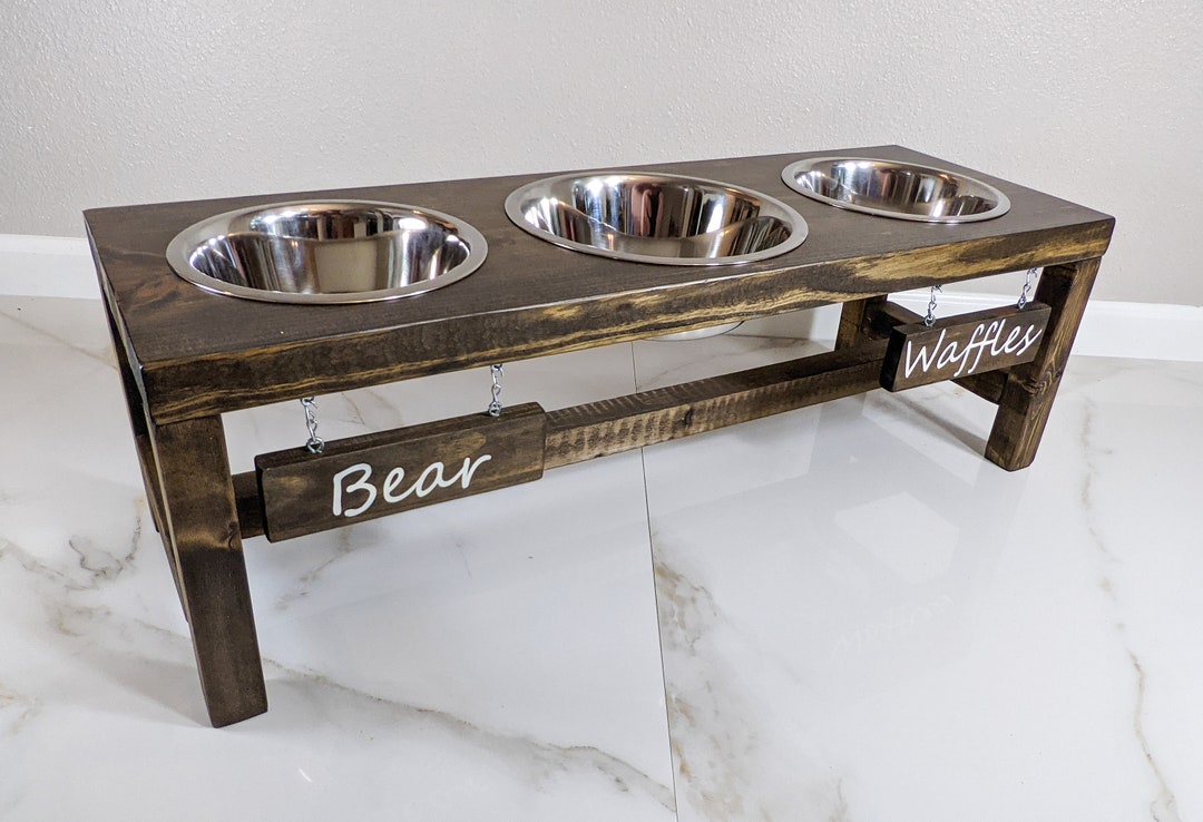 3 Bowl Pet Feeder 3 Dog Bowls Dog Bowl Stand Elevated Dog Bowl